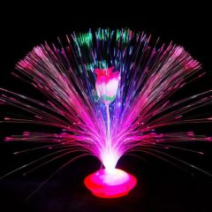 底座光纤灯LED七彩闪光小夜灯发光满天星节日装饰灯地摊 光纤满天星彩灯